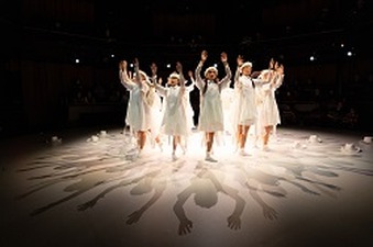 Members of Annie-B Parson’s company Big Dance Theater in “The Oath” at Perelman Center for the Performing Arts